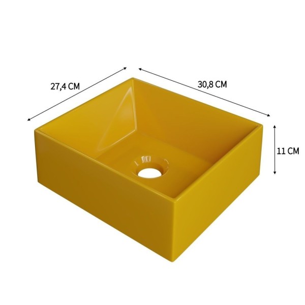 Encontraproduto.com.br - Kit Cuba Rt30 Riviera Com Torneira Link 1062 E Válvula Botão Com Sifão E Flexível Amarelo