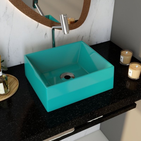 Encontraproduto.com.br - Kit Cuba Rt30 Riviera Com Torneira Link 1062 Azul Turquesa