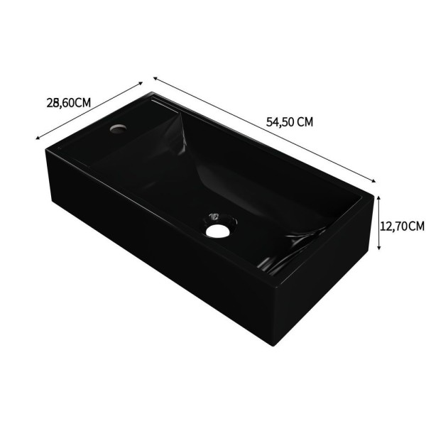 Encontraproduto.com.br - Kit Cuba Rl545 Roma Com Torneira C50 E Válvula Abs Com Sifão E Flexível Preto