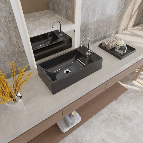 Encontraproduto.com.br - Kit Cuba Rl545 Roma Com Torneira 1198 E Válvula Metal Com Sifão E Flexível Preto