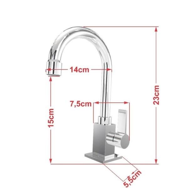 Encontraproduto.com.br - Kit Cuba Rl545 Roma Com Torneira Luxo E Válvula Metal Com Sifão E Flexível Vermelho