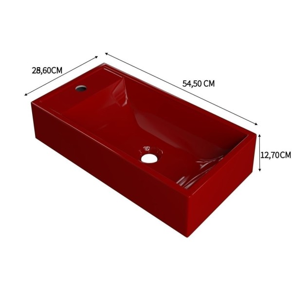 Encontraproduto.com.br - Kit Cuba Rl545 Roma Com Torneira Luxo E Válvula Metal Com Sifão E Flexível Vermelho