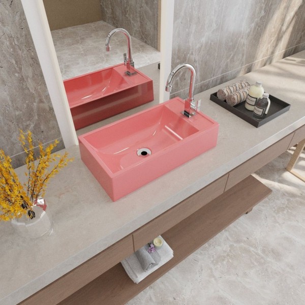 Encontraproduto.com.br - Kit Cuba Rl545 Roma Com Torneira Luxo E Válvula Metal Com Sifão E Flexível Rosa