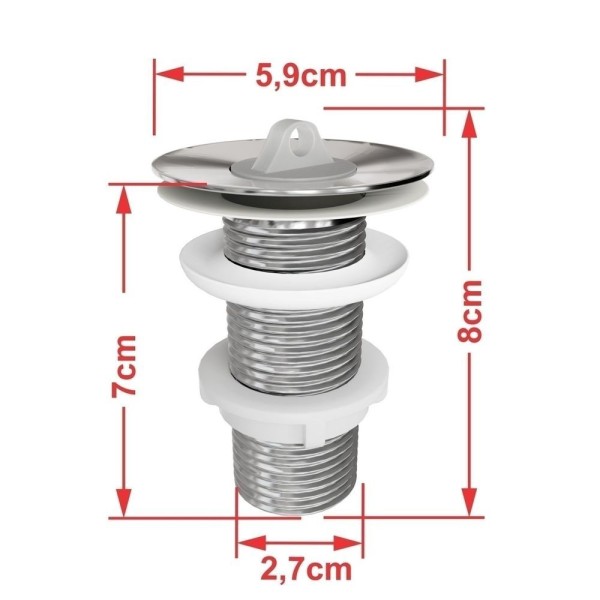Encontraproduto.com.br - Kit Cuba Rl545 Roma Com Válvula Metal E Sifão Com Flexível Branca