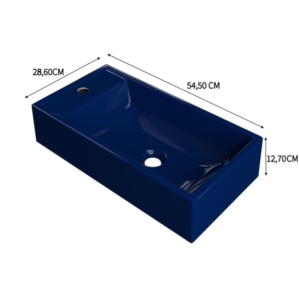 Encontraproduto.com.br - Kit Cuba Rl545 Roma Com Válvula Metal E Sifão Com Flexível Azul Escuro