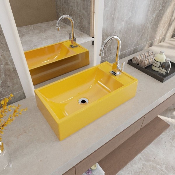 Encontraproduto.com.br - Kit Cuba Rl545 Roma Com Válvula Metal E Sifão Com Flexível Amarelo