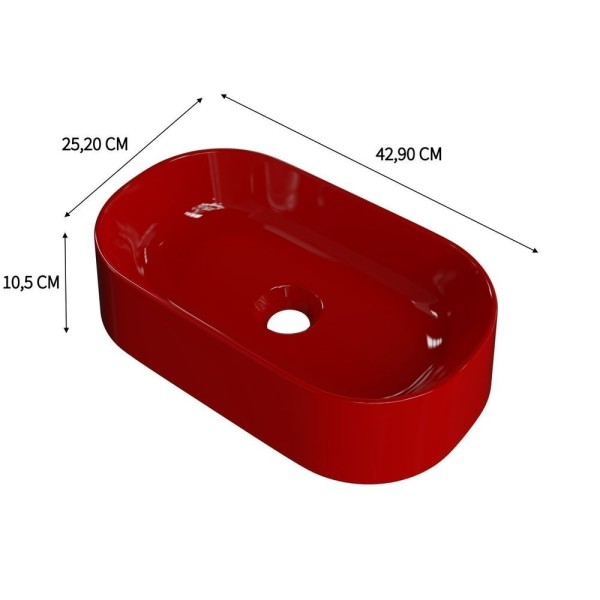 Encontraproduto.com.br - Kit Cuba Ov42 Laila Com Torneira Link 1062 E Válvula Metal Com Sifão E Flexível Vermelho