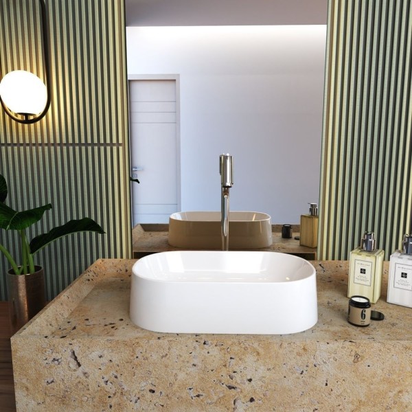 Encontraproduto.com.br - Kit Cuba Ov42 Laila Com Válvula Metal E Sifão Com Flexível Branca