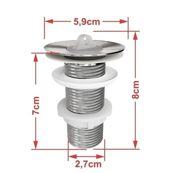 Encontraproduto.com.br - Kit Cuba Ov42 Laila Com Válvula Metal E Sifão Com Flexível Branca