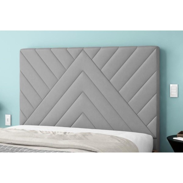 Encontraproduto.com.br - Cabeceira Cama Box Estofada Casal Casal Sky Plus Chumbo - Simbal