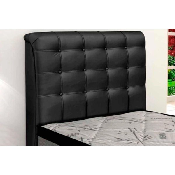 Encontraproduto.com.br - Cabeceira Cama Box Estofada Solteiro Solteiro Dama Plus Preto Simbal