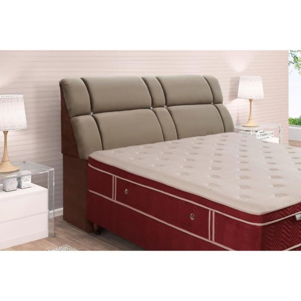 Encontraproduto.com.br - Cabeceira Cama Box Estofada Casal Casal Imperador Suede Cinza-negro - Simbal