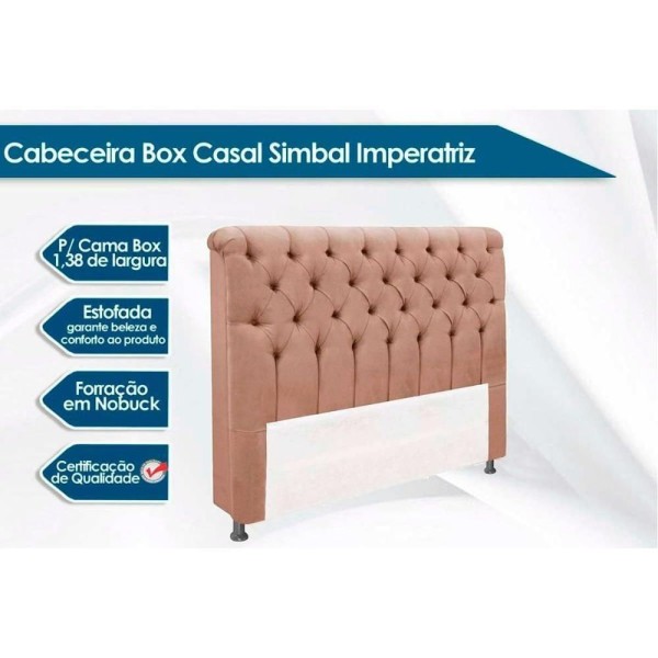 Encontraproduto.com.br - Cabeceira Cama Box Estofada Casal Casal Imperatriz Plus Suede Cinza - Simbal