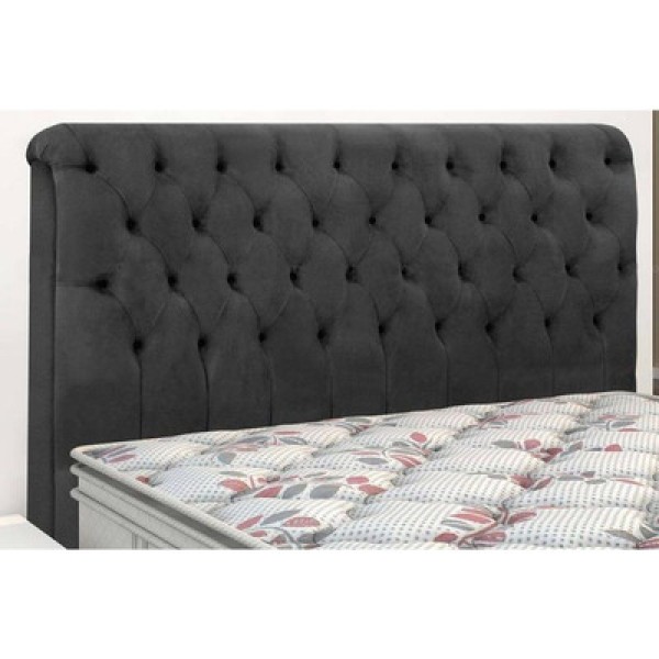 Encontraproduto.com.br - Cabeceira Cama Box Estofada Casal Casal Imperatriz Plus Suede Cinza - Simbal
