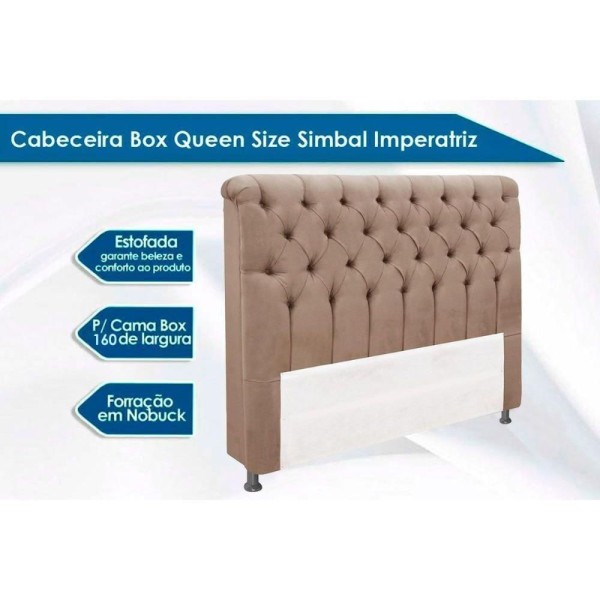 Encontraproduto.com.br - Cabeceira Cama Box Estofada Queen Queen Imperatriz Plus Suede Marrom - Simbal