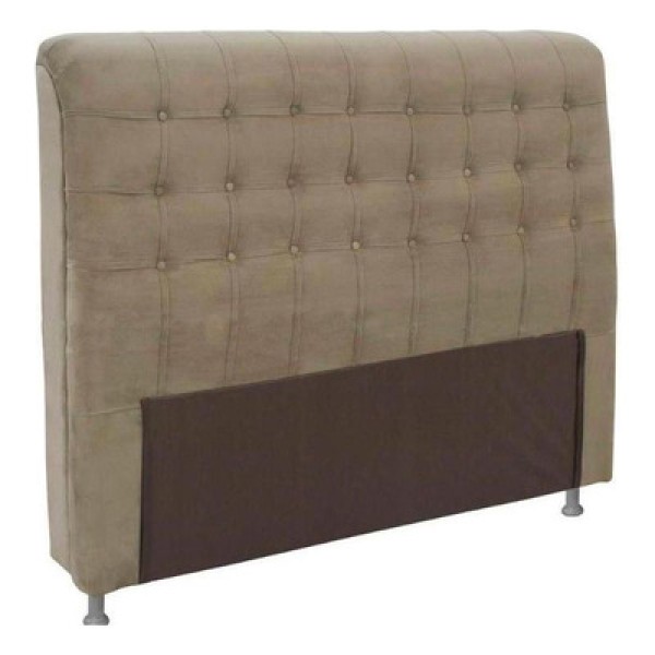 Encontraproduto.com.br - Cabeceira Cama Box Estofada Casal Casal Dama Plus Suede Marrom - Simbal