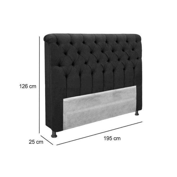 Encontraproduto.com.br - Cabeceira Cama Box Estofada Queen Queen Imperatriz Plus Suede Bege - Simbal