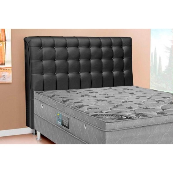 Encontraproduto.com.br - Cabeceira Cama Box Estofada Queen Size Queen Dama Plus Courano Preto - Simbal