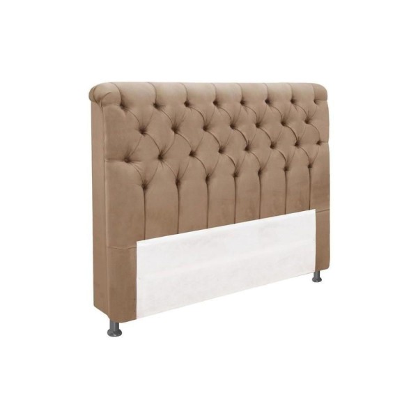 Encontraproduto.com.br - Cabeceira Cama Box Estofada Casal Casal Imperatriz Plus Suede Bege - Simbal