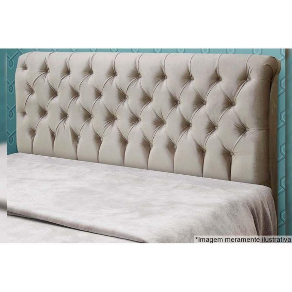 Encontraproduto.com.br - Cabeceira Cama Box Estofada Casal Casal Imperatriz Plus Suede Bege - Simbal