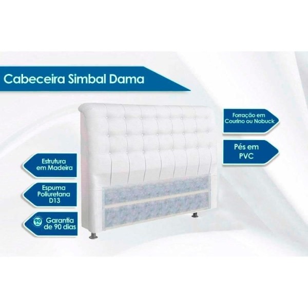 Encontraproduto.com.br - Cabeceira Cama Box Estofada Queen Queen Dama Plus Suede Marrom - Simbal