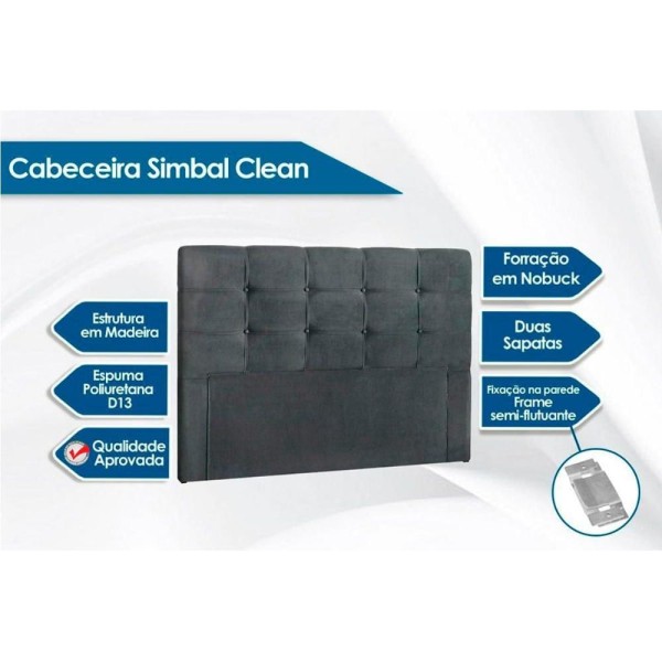 Encontraproduto.com.br - Cabeceira Cama Box Estofada Queen Queen Clean Plus Suede Bege - Simbal