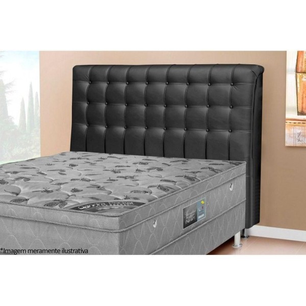 Encontraproduto.com.br - Cama Box King CRC + Colchão Ortopédico Light Ortobom + Cabeceira Dama Suede Cinza