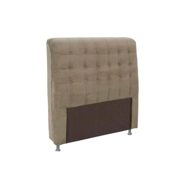 Encontraproduto.com.br - Cabeceira Cama Box Estofada Solteiro Solteiro Dama Plus Suede Marrom - Simbal