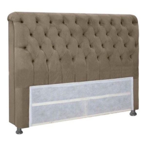 Encontraproduto.com.br - Cabeceira Cama Box Estofada Queen Queen Imperatriz Plus Suede Marrom - Simbal