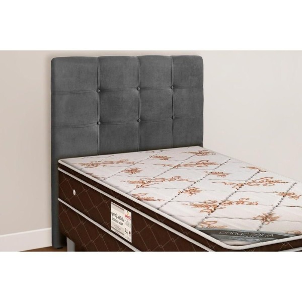 Encontraproduto.com.br - Cabeceira Cama Box Estofada Solteiro Solteiro Clean Plus Suede Marrom Taupe - Simbal