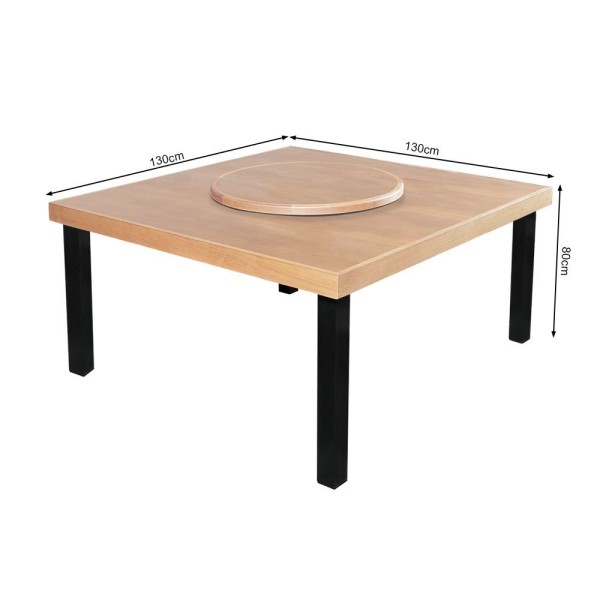 Encontraproduto.com.br - Mesa Jantar Industrial Sophia 1,30M Prato Giratório 8 Cadeiras Paris Pés Alumínio Natural - Marrom
