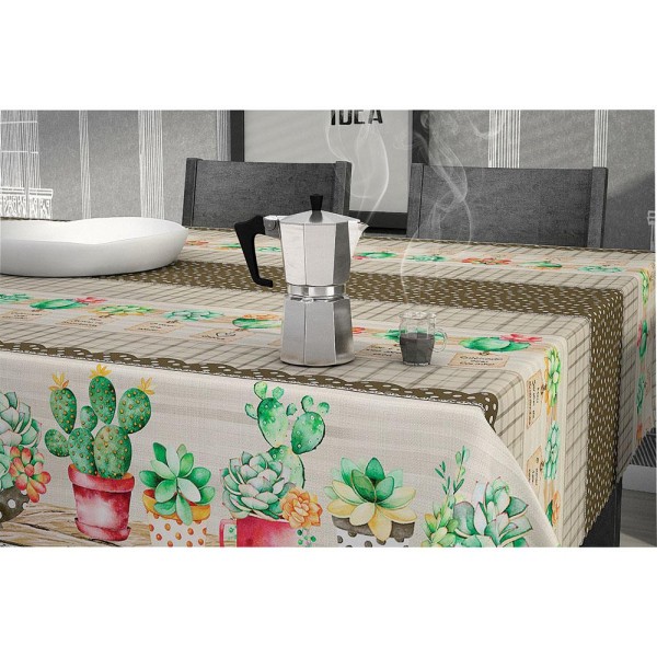 Encontraproduto.com.br - Toalha de Mesa 138x200cm Salehtex Térmica Impermeável Cactos