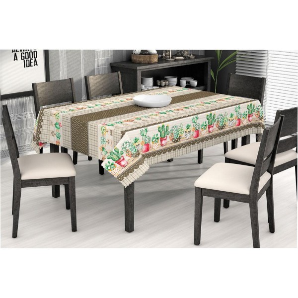 Encontraproduto.com.br - Toalha de Mesa 138x200cm Salehtex Térmica Impermeável Cactos