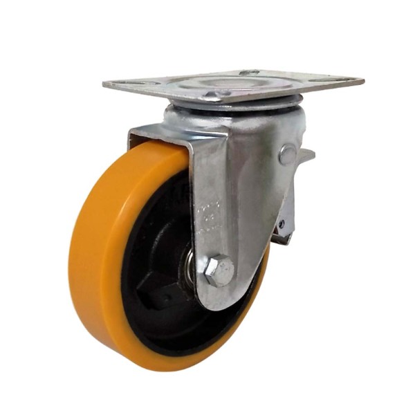 Rodízio Giratório Poliuretano Rod Car GLRON 514 UFN com freio