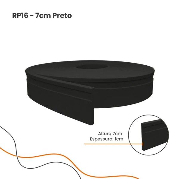 Encontraproduto.com.br - Rodapé Eva Autocolante 7cm Altura Rp16 Preto Metro