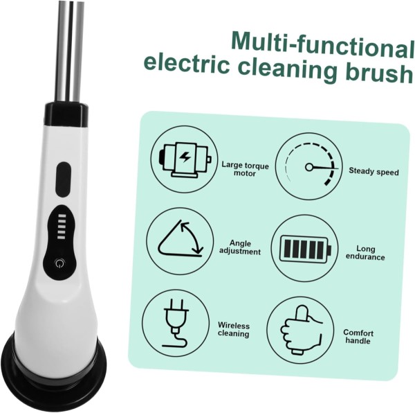Encontraproduto.com.br - Purificador giratório elétrico sem fio 9 cabeças de limpeza de reposição à prova d'água escova de limpeza