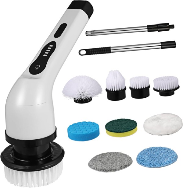 Encontraproduto.com.br - Purificador giratório elétrico sem fio 9 cabeças de limpeza de reposição à prova d'água escova de limpeza