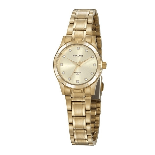 Relógio Seculus Feminino Long Life Dourado 20888LPSVDA1