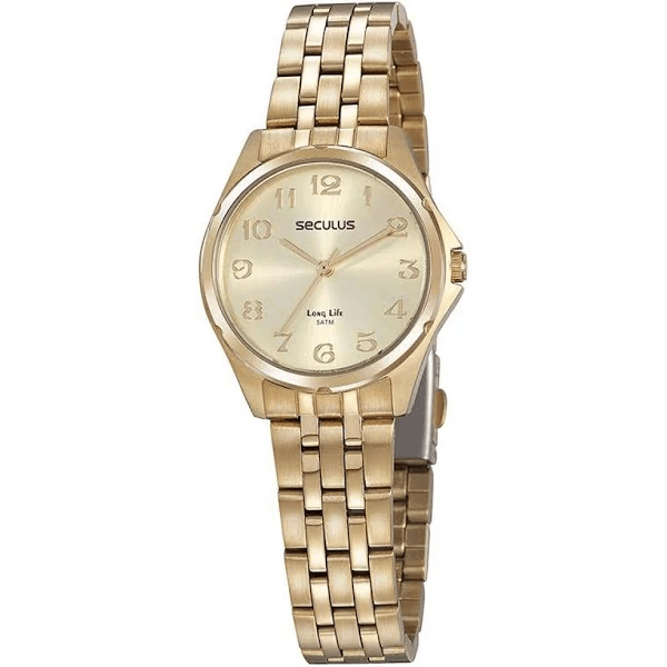 Relógio Seculus Feminino Long Life Dourado 20866LPSVDA1
