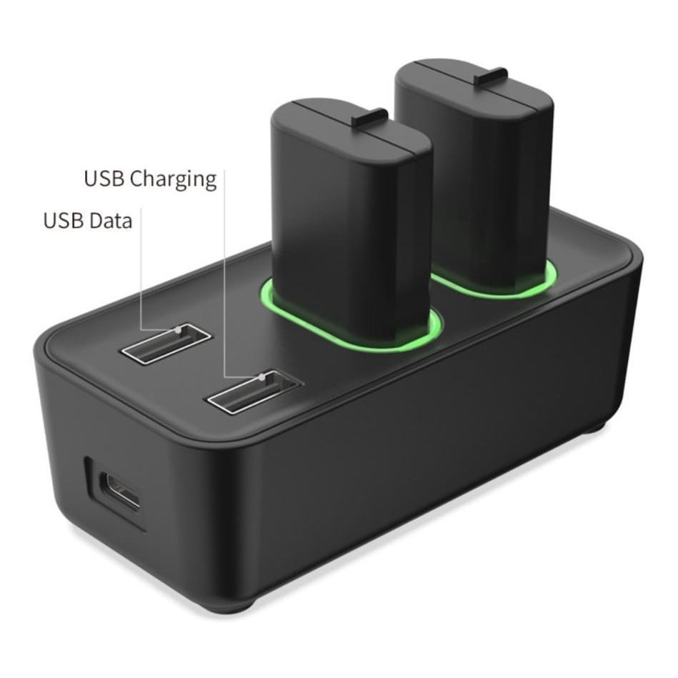 Encontraproduto.com.br - Base Dupla Xbox Series S Carregador + 2 Baterias Series