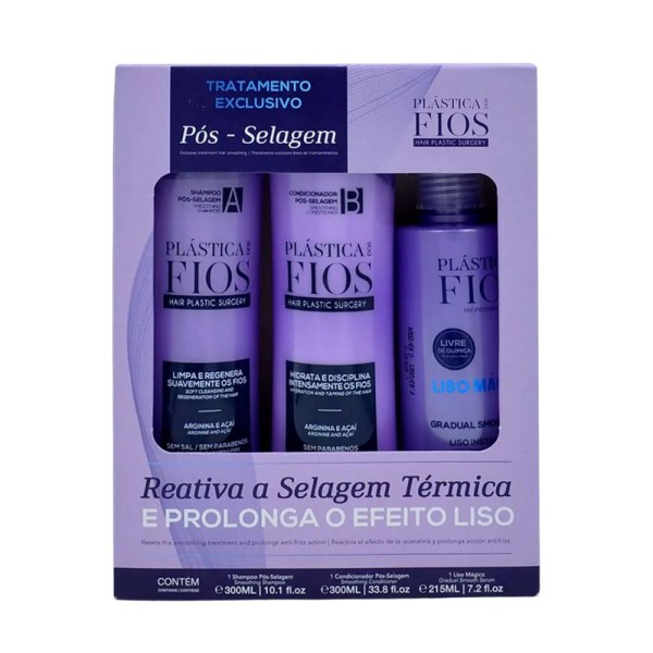 Encontraproduto.com.br - Kit Plástica dos Fios Pós Selagem (3 Produtos) - Cadiveu