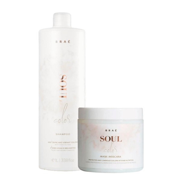 Encontraproduto.com.br - Kit Shampoo 1L e Mascara 500g Soul Color BRAÉ