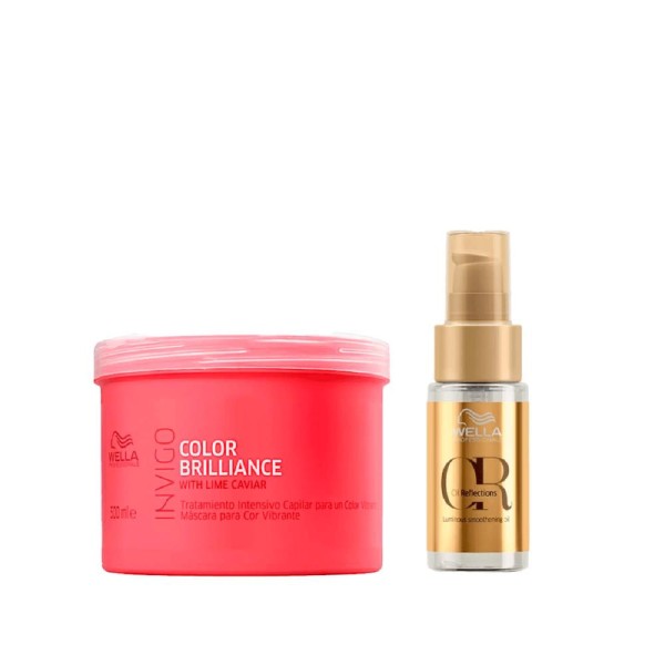 Encontraproduto.com.br - Kit Brilliance Máscara 500ml e Oil Reflections 30ml - Wella