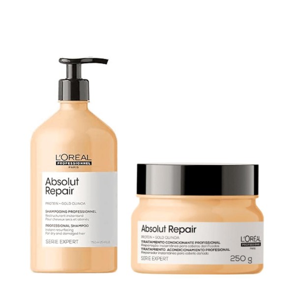 Encontraproduto.com.br - Kit Gold Quinoa Shampoo 750ml e Máscara 250ml - LOréal Professionnel