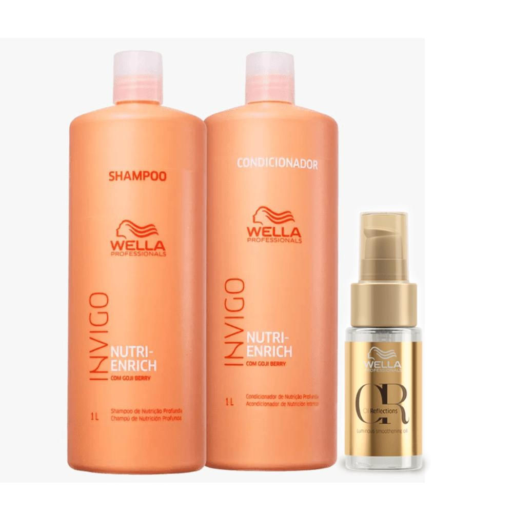 Kit Enrich Shampoo, Cond 1L e Oil Reflections 30ml