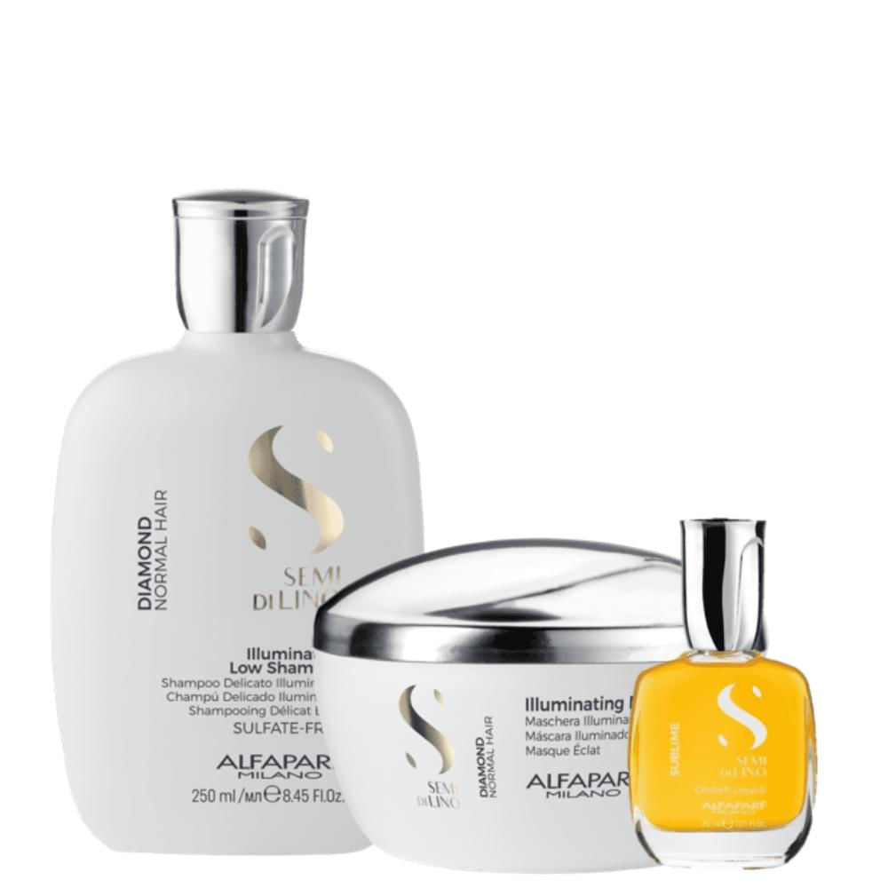 Kit Diamond Shampoo, máscara e Cristalli Liquid - Alfaparf