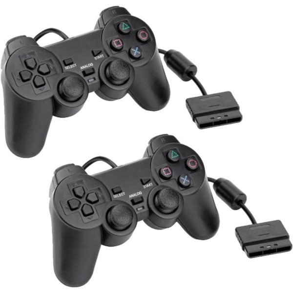 Encontraproduto.com.br - Controle Joystick Playstation Ps2 E Ps1 Mbtech Preto Mb4297