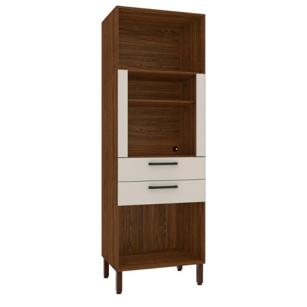 Encontraproduto.com.br - Paneleiro 3 Portas E 2 Gavetas Microondas Off White