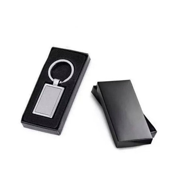 Encontraproduto.com.br - Kit 50 Chaveiro Retangular Metal Escovado Inox