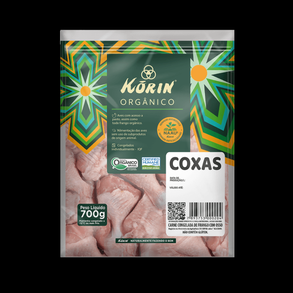 Coxa Frango Orgânico Korin Iqf 700g